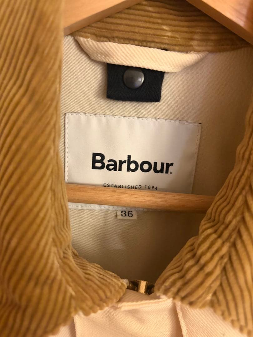 バブアー beams f 西口 36 アイボリー Barbour ビデイル - メルカリ