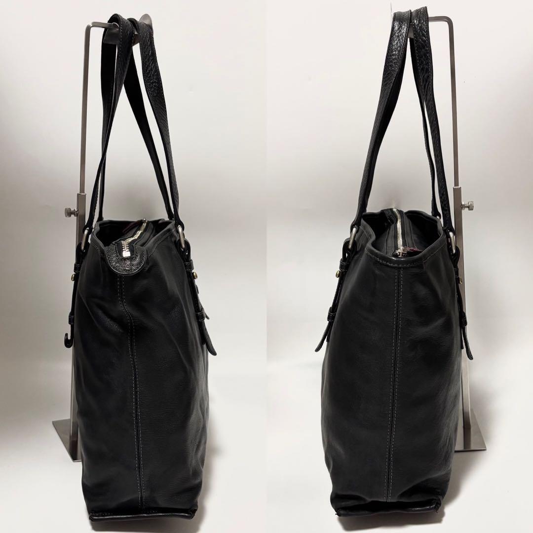 ポールスミス レザー トートバッグ シボ マルチストライプビジネス 肩