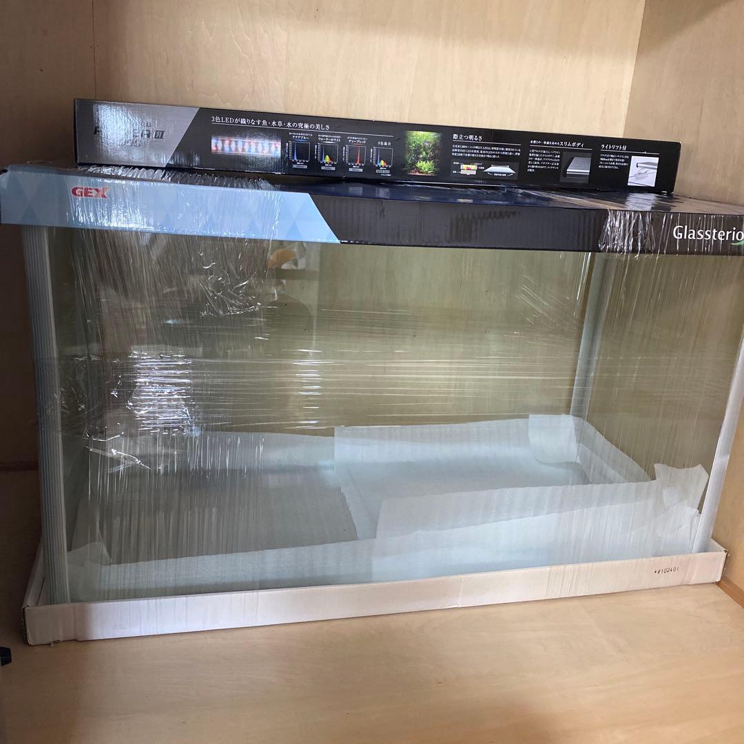 引取限定】90センチ水槽、水槽台 ライト 濾過装置 浄水器5点セット