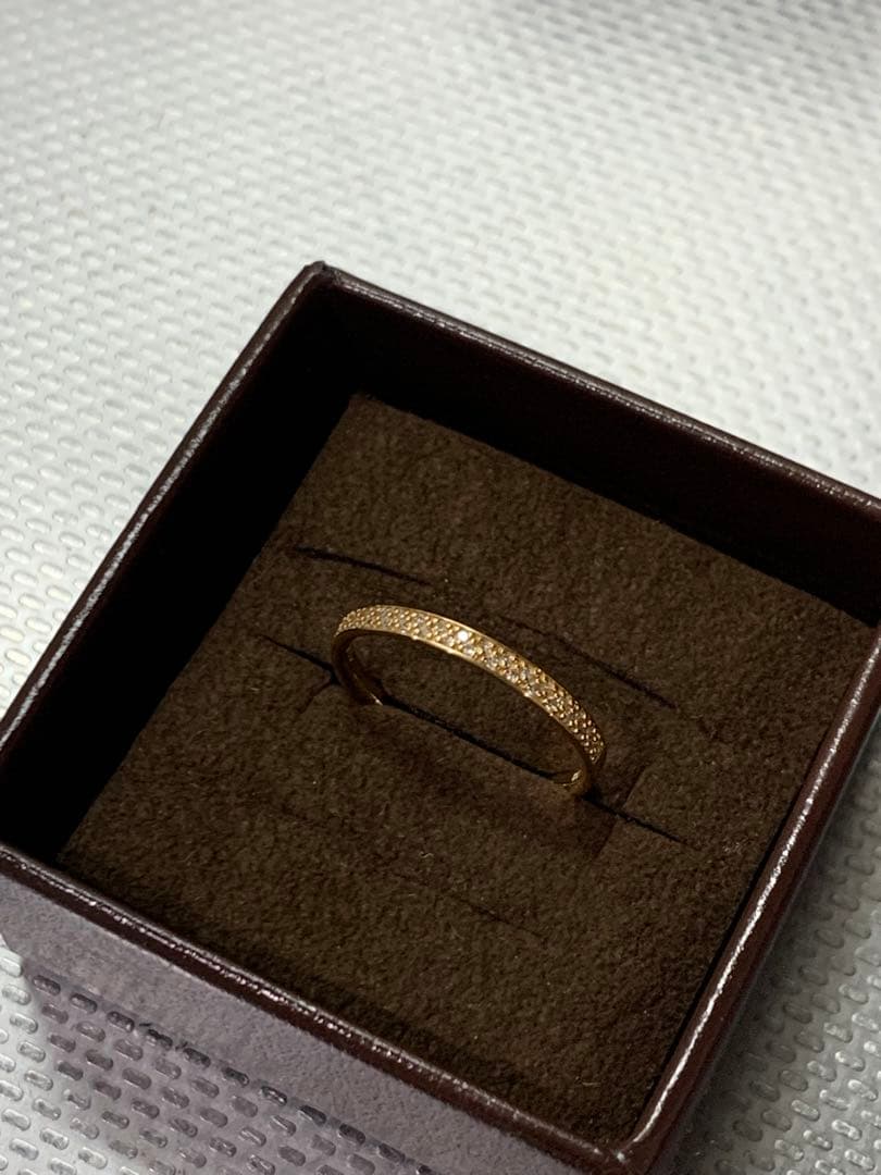 アガット agete K18 マイクロセッティングリング 9号 - メルカリ