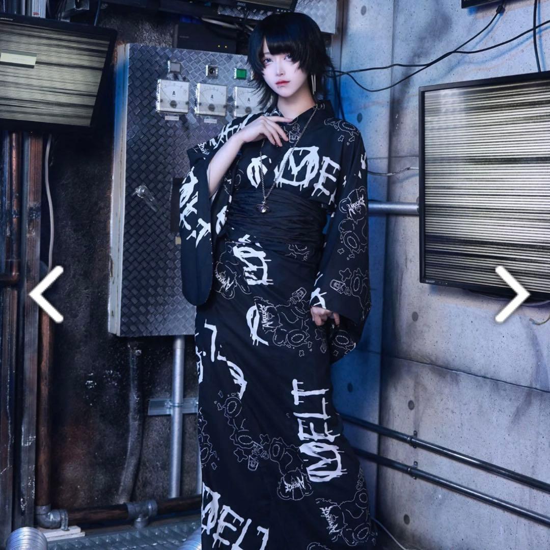 Amilig MELT Bear総柄浴衣 浴衣ドレス 地雷系 レディース メンズ Amilige（アミリージュ）の「MELT Bear総柄浴衣（浴衣）」 - WEAR