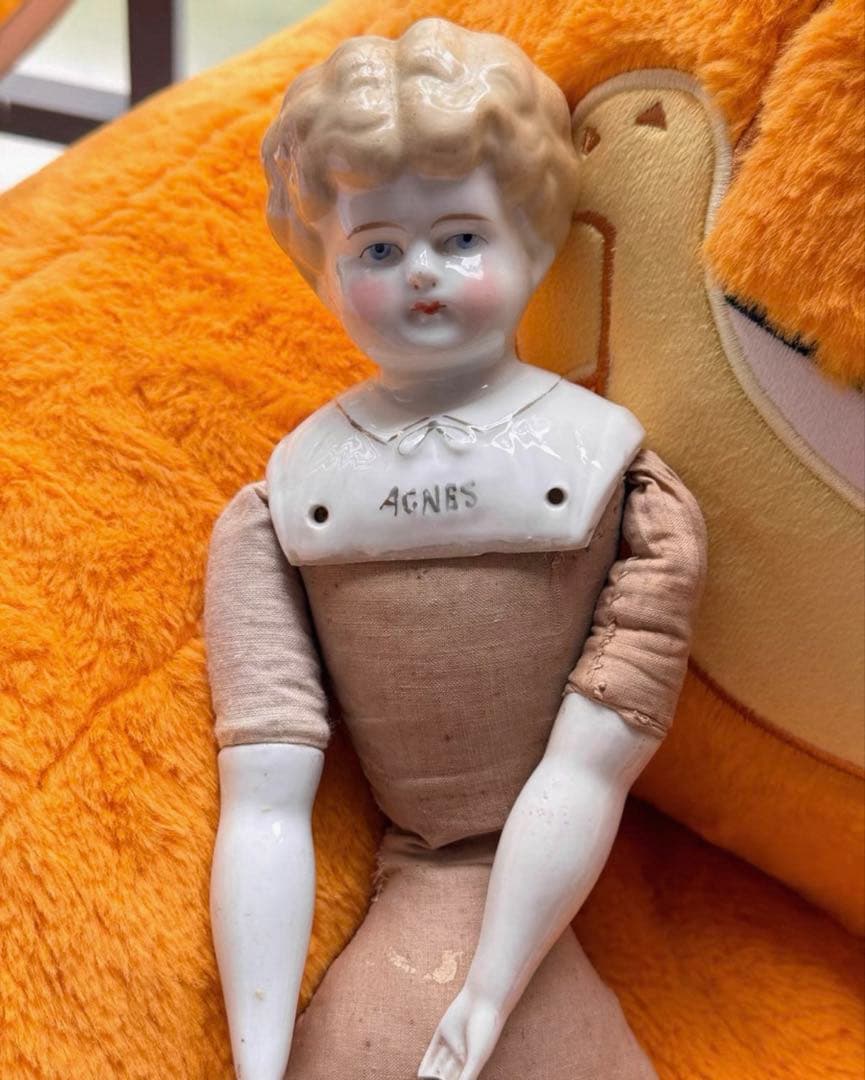 チャイナヘッド　ドール　ドイツ　アンティーク ドイツ製 チャイナヘッドドール ビスクドール 12.5cm アンティーク