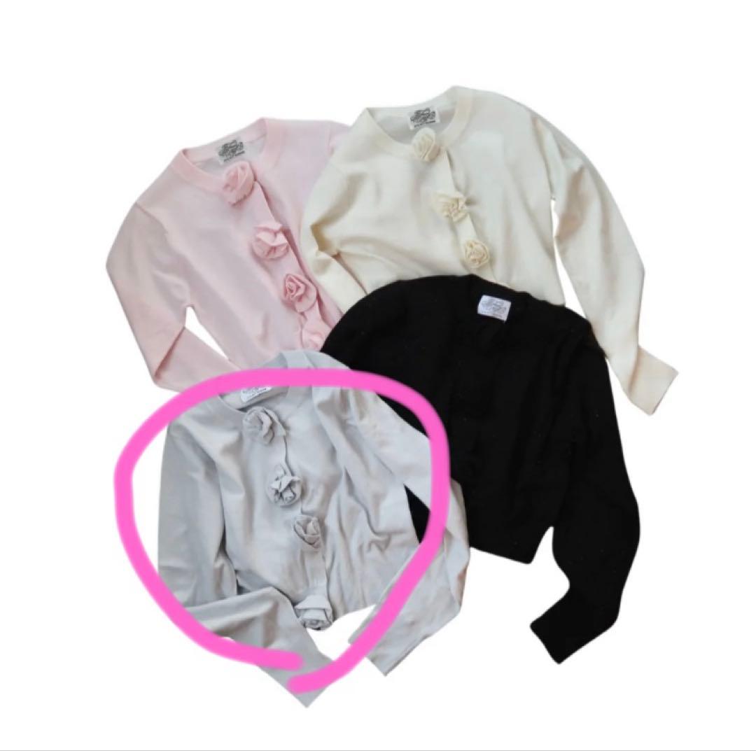 treatürself ローズモチーフのラメニットカーディガン rose motif lame knit cardigan – Treat Ürself