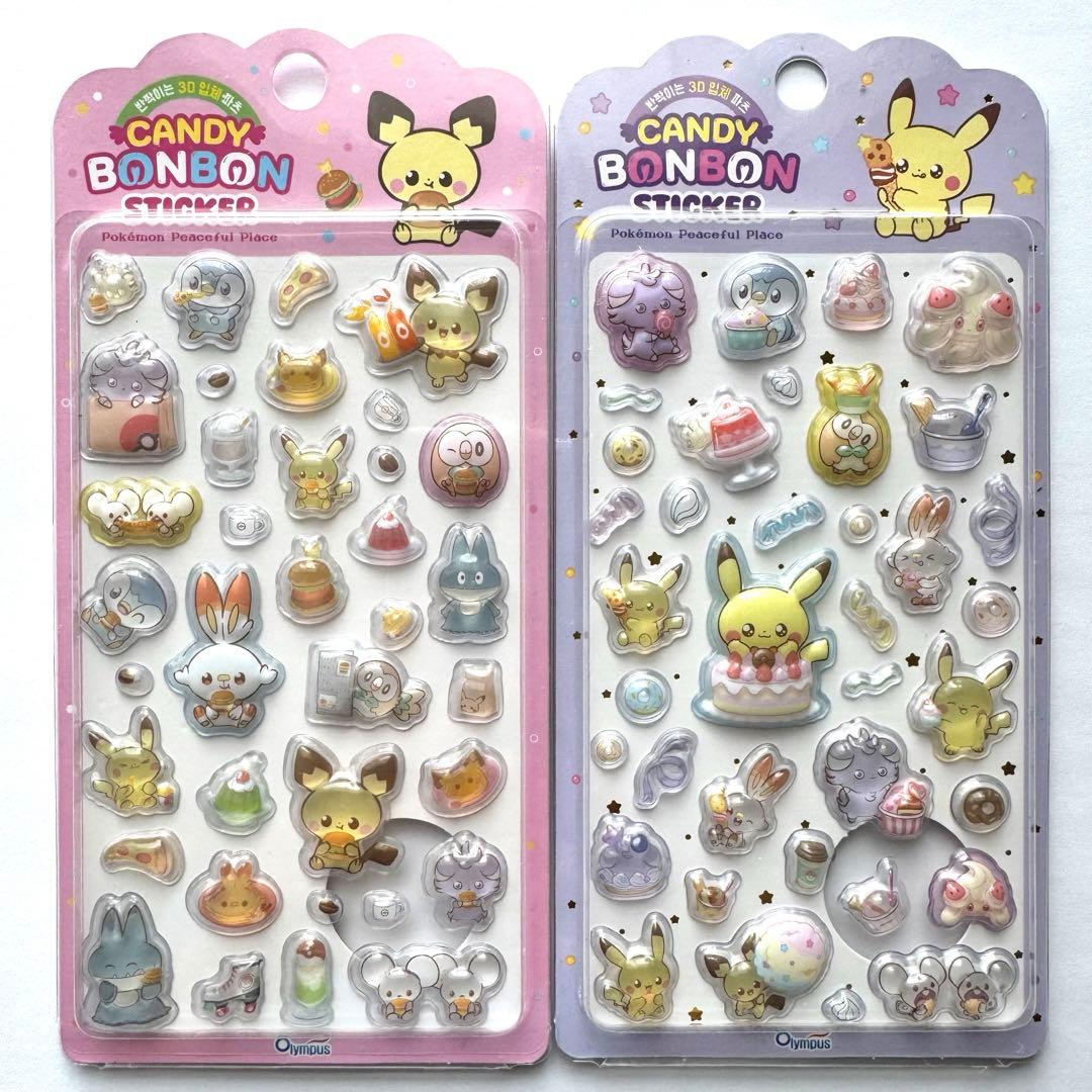 韓国限定】ポケピース 3D立体シール 4種セット 新品未開封 ポケモン
