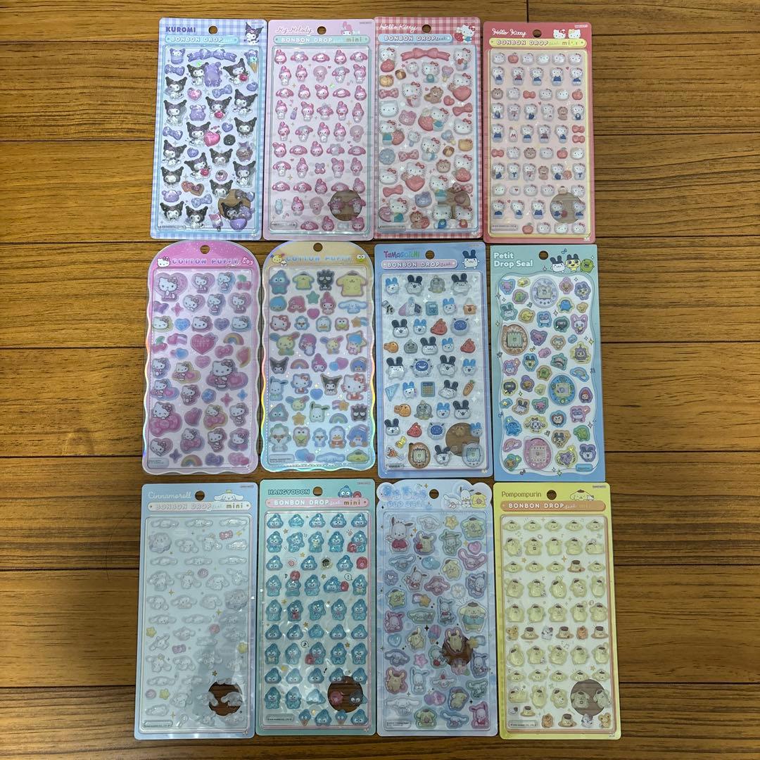 ボンボンドロップシール、コットンパフィシール 正規品サンリオ