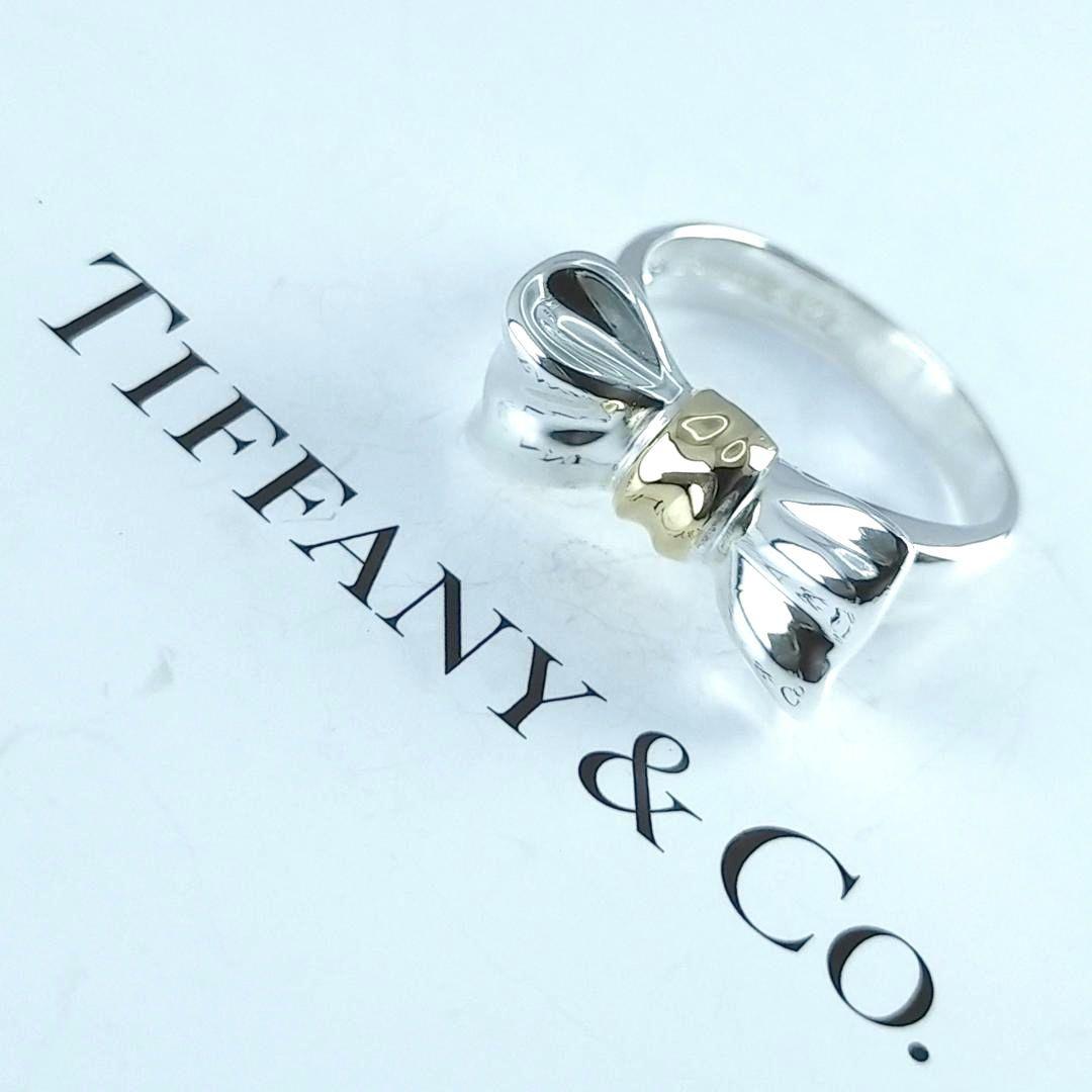 ☆希少☆【ティファニー】リボン コンビ リング 7号 2248 - メルカリ