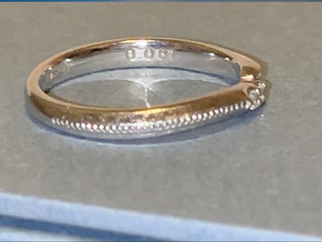 Pt900 ダイヤモンド リング 0.061ct ミル打ち ブライダルリング