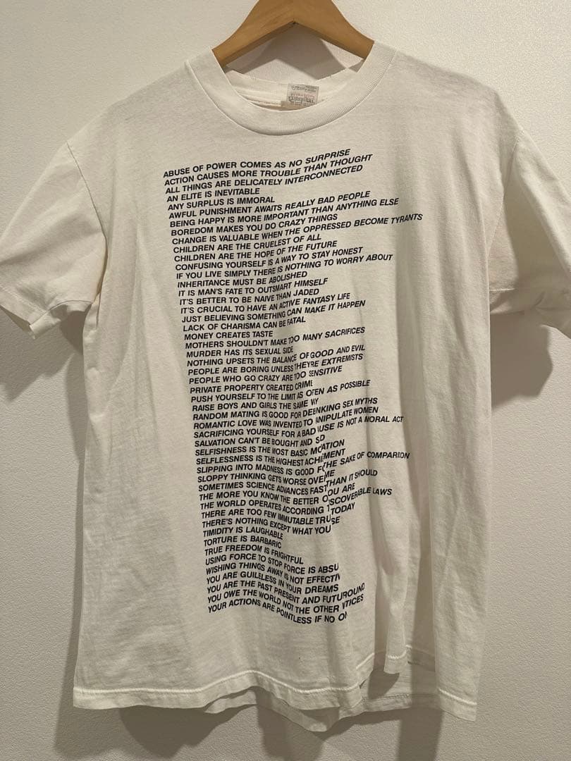 L*t様 Jenny Holzer アートTシャツ　90's ビンテージジェニー L*t様 Jenny Holzer アートTシャツ 90's ビンテージジェニー - メルカリ