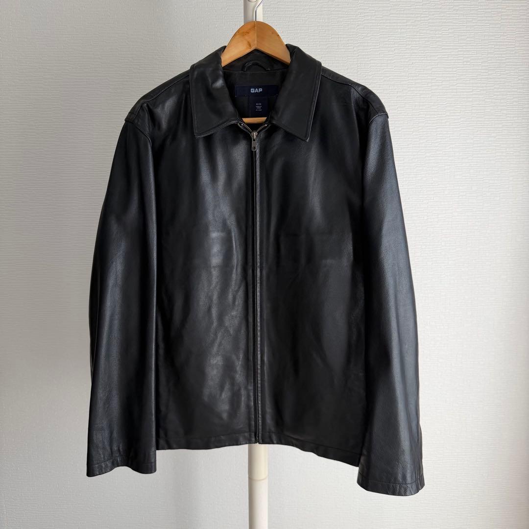 ペ*ス様 00's OLD GAP シングルライダース レザー ジャケット M d152-18-0029_11.jpg