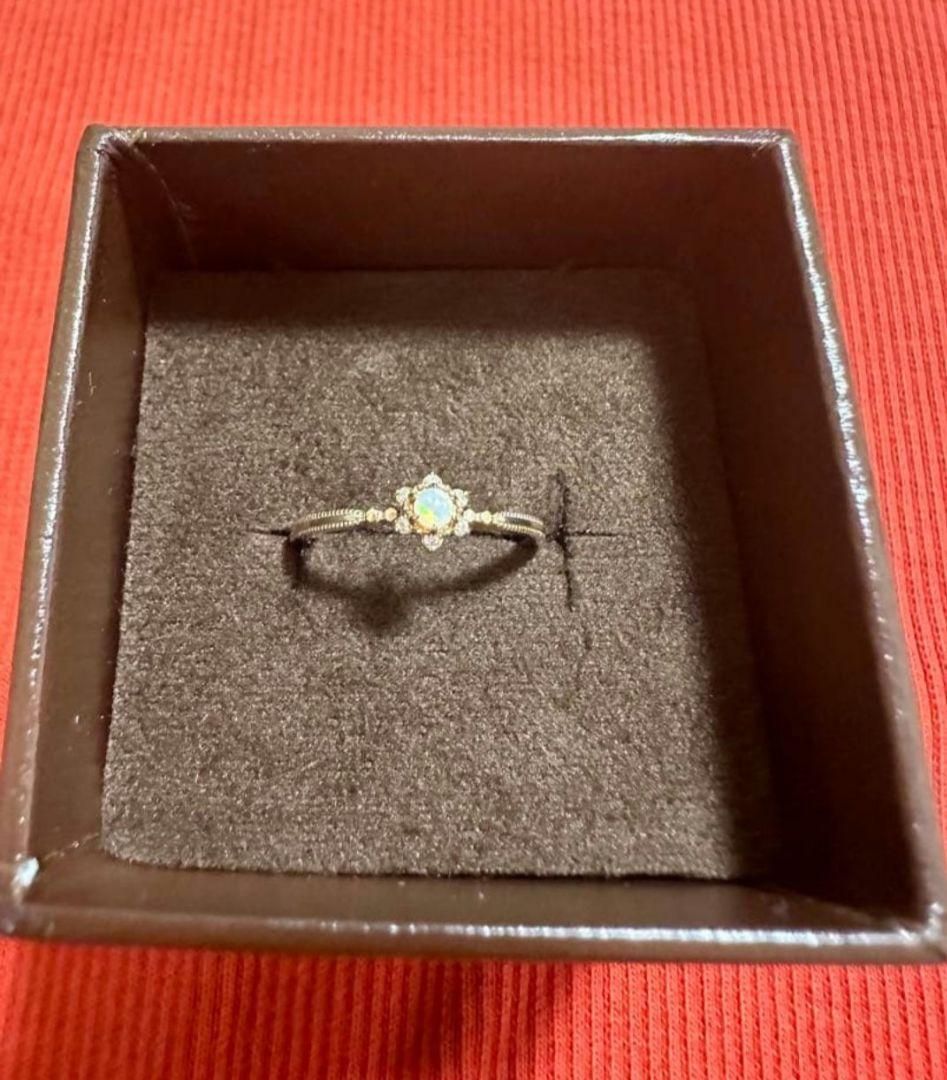 agete 美品⭐️11号　オパール&ダイヤ　リング シルバーモザイクオパール／クオーツリング | agete/アガット | 三越