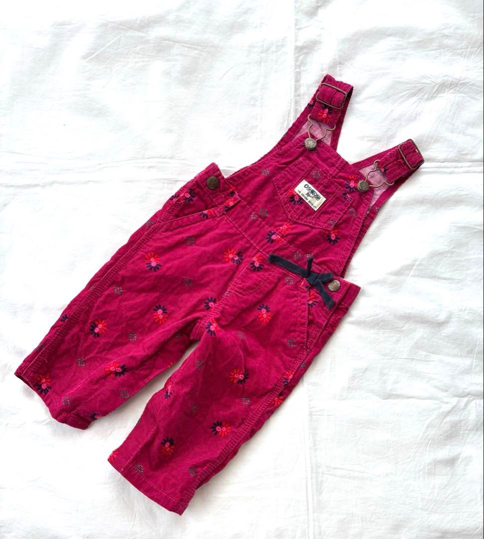 Oshkosh オシュコシュ オーバーオール 花柄 ピンク - メルカリ