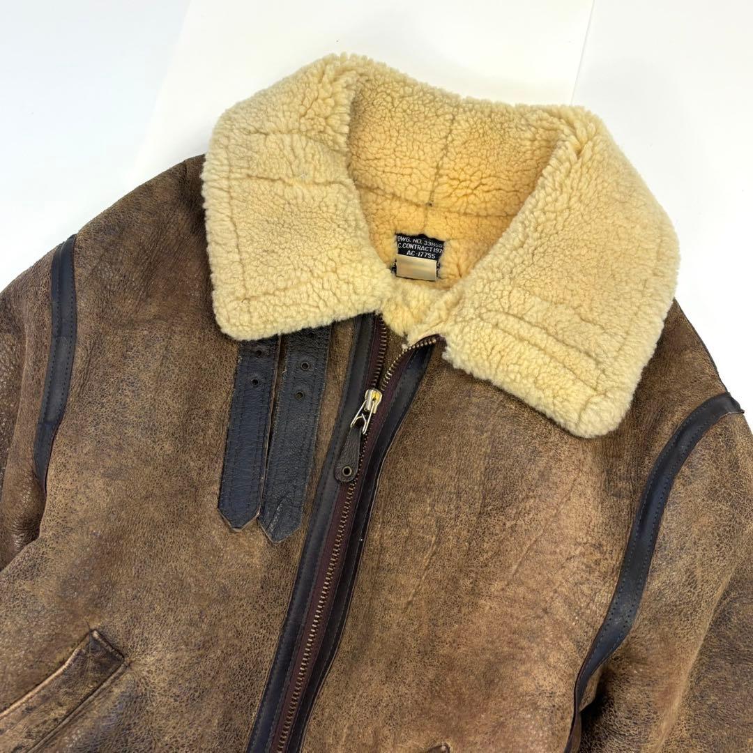 専用XL AVIREX B-3 リアルムートン フライトジャケット ボンバー