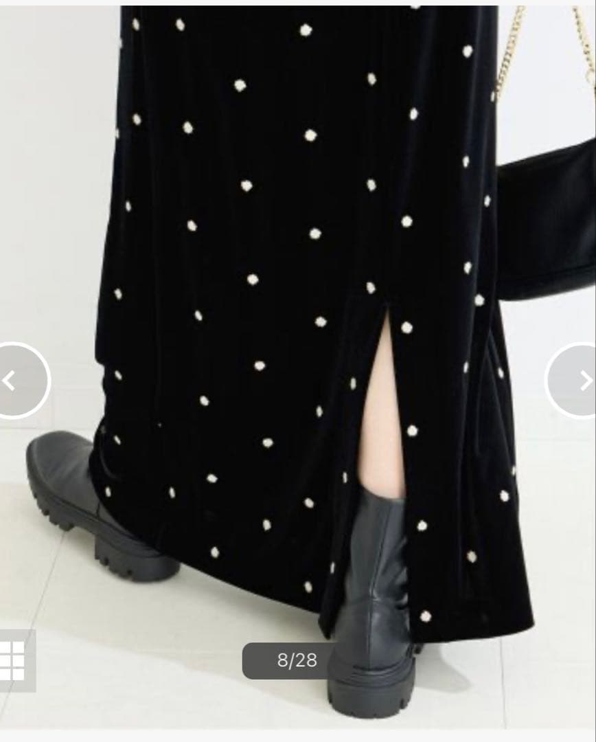 B.C STOCK ベーセーストック ベロアフラワー刺繍ワンピース - メルカリ