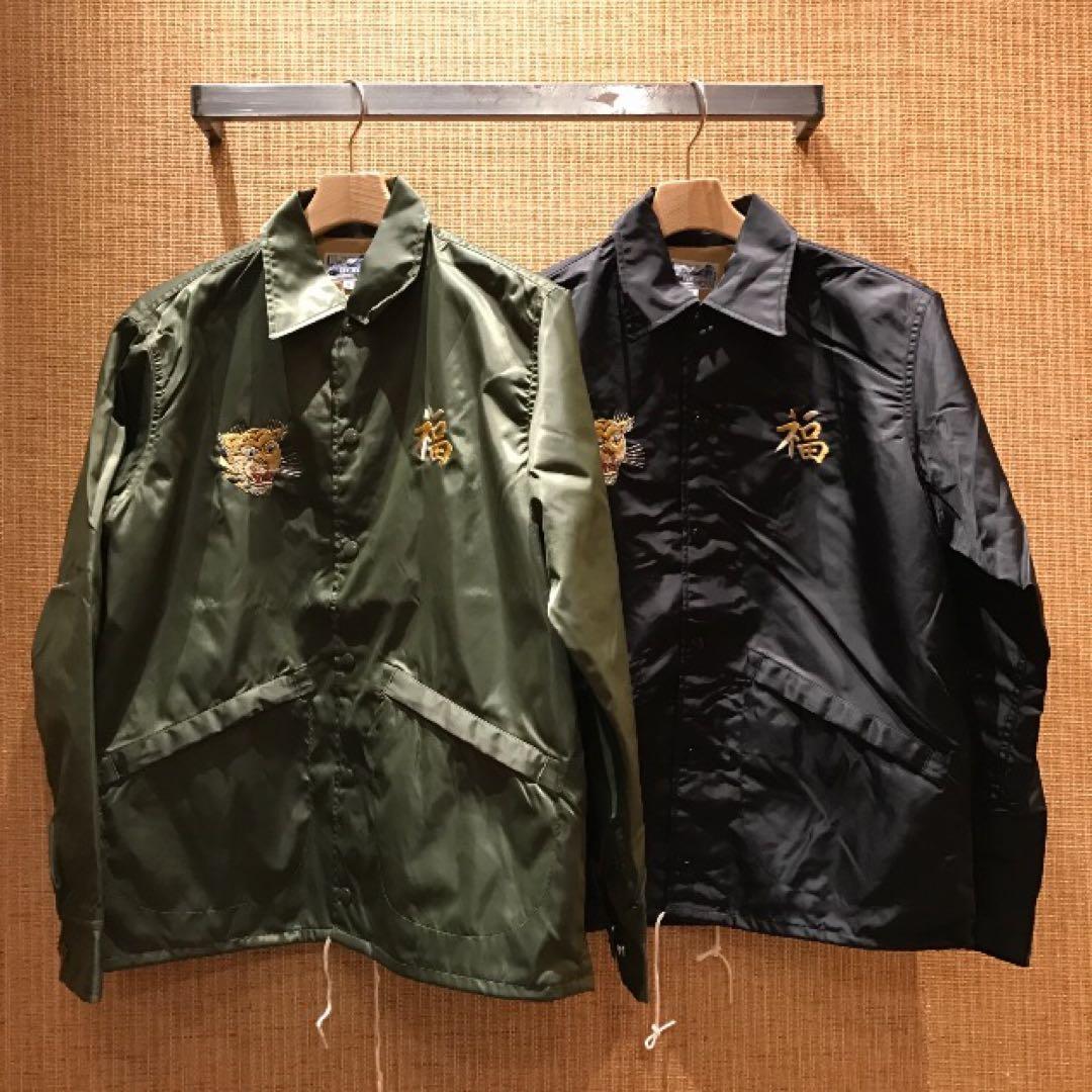 BEAMS x TOYO ベトナム刺繍コーチジャケット s オリーブ