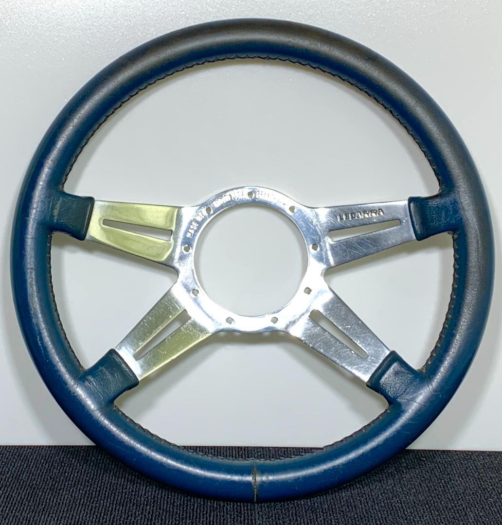 レカラ MK9 ネイビー系レザーステアリング 36.5パイ ポリッシュスポーク レカラ MK9 ネイビー系レザーステアリング 36.5パイ ポリッシュ