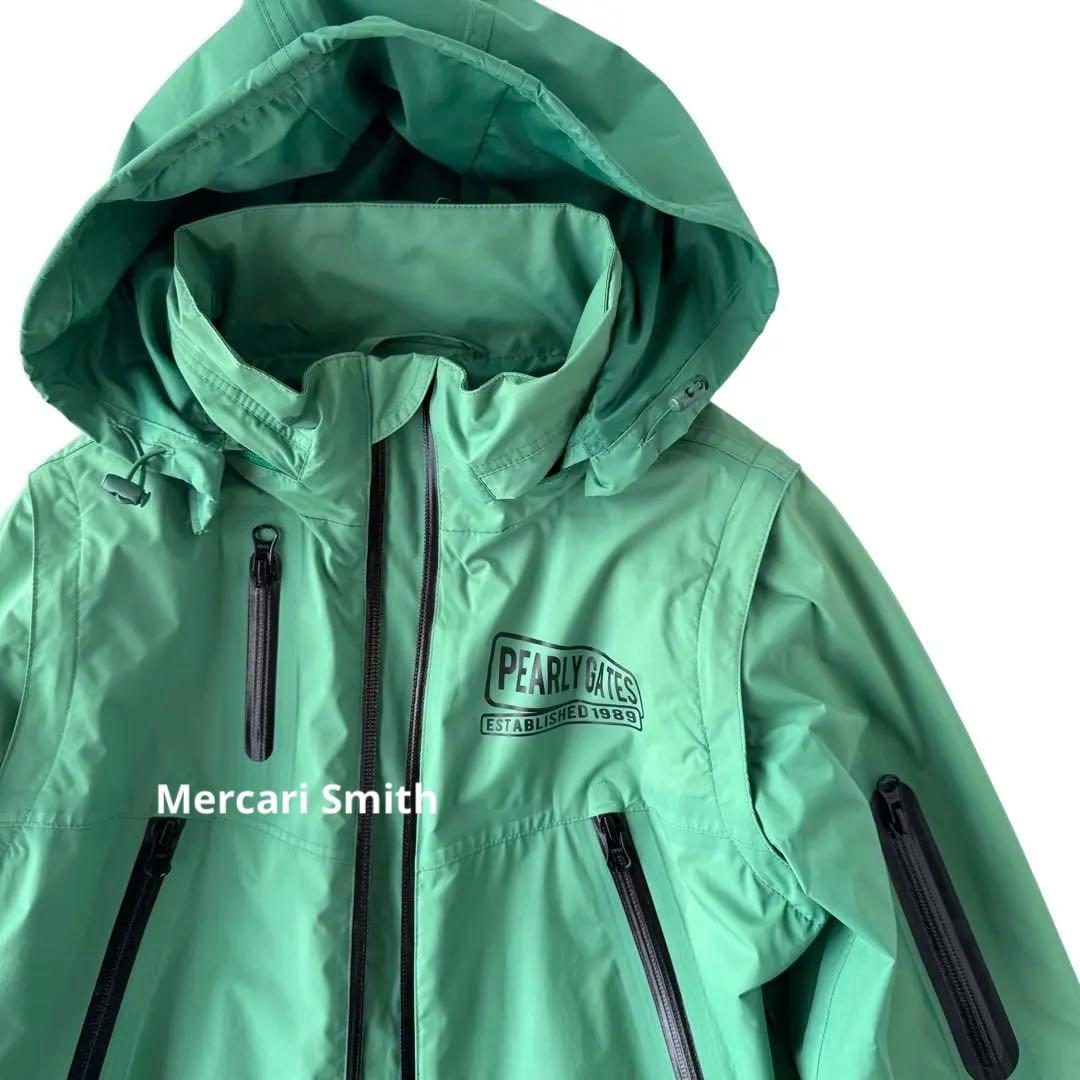 パーリーゲイツ 2WAYレインジャケット フルジップ フード付きレイン