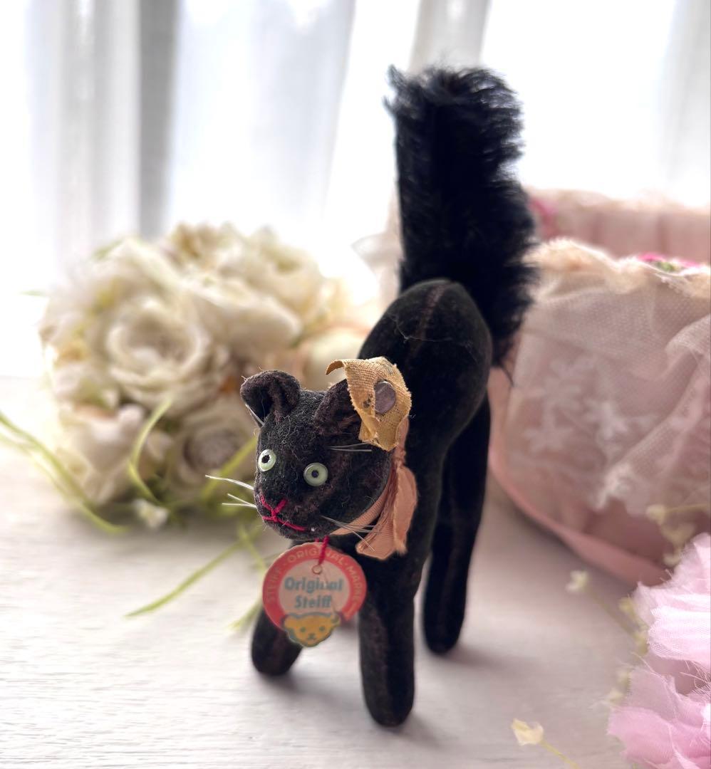 ドイツ ヴィンテージ シュタイフ トムキャット ネコ Black Tom Cat
