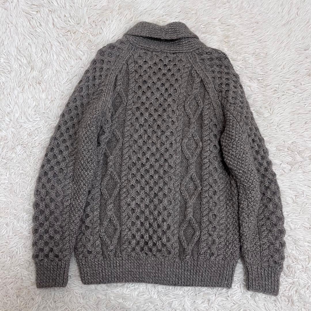 インバーアラン サイズ42 ショールカラーカーディガン 6A ブラウン