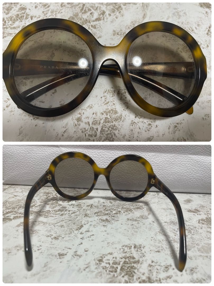 正規品 美品 プラダ べっこう調 デカサングラス SPR06R-F ブラウン