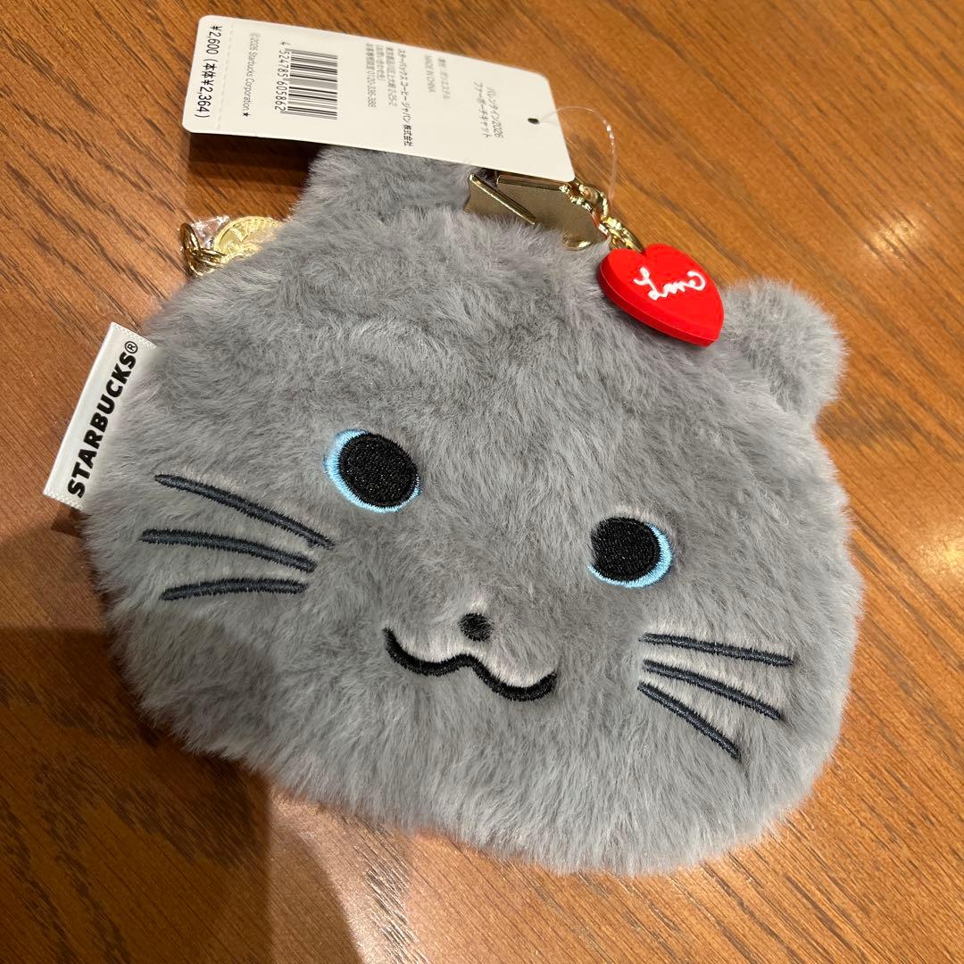 STARBUCKS 猫型フェイクファーポーチ バレンタイン 2026 スタバ - メルカリ
