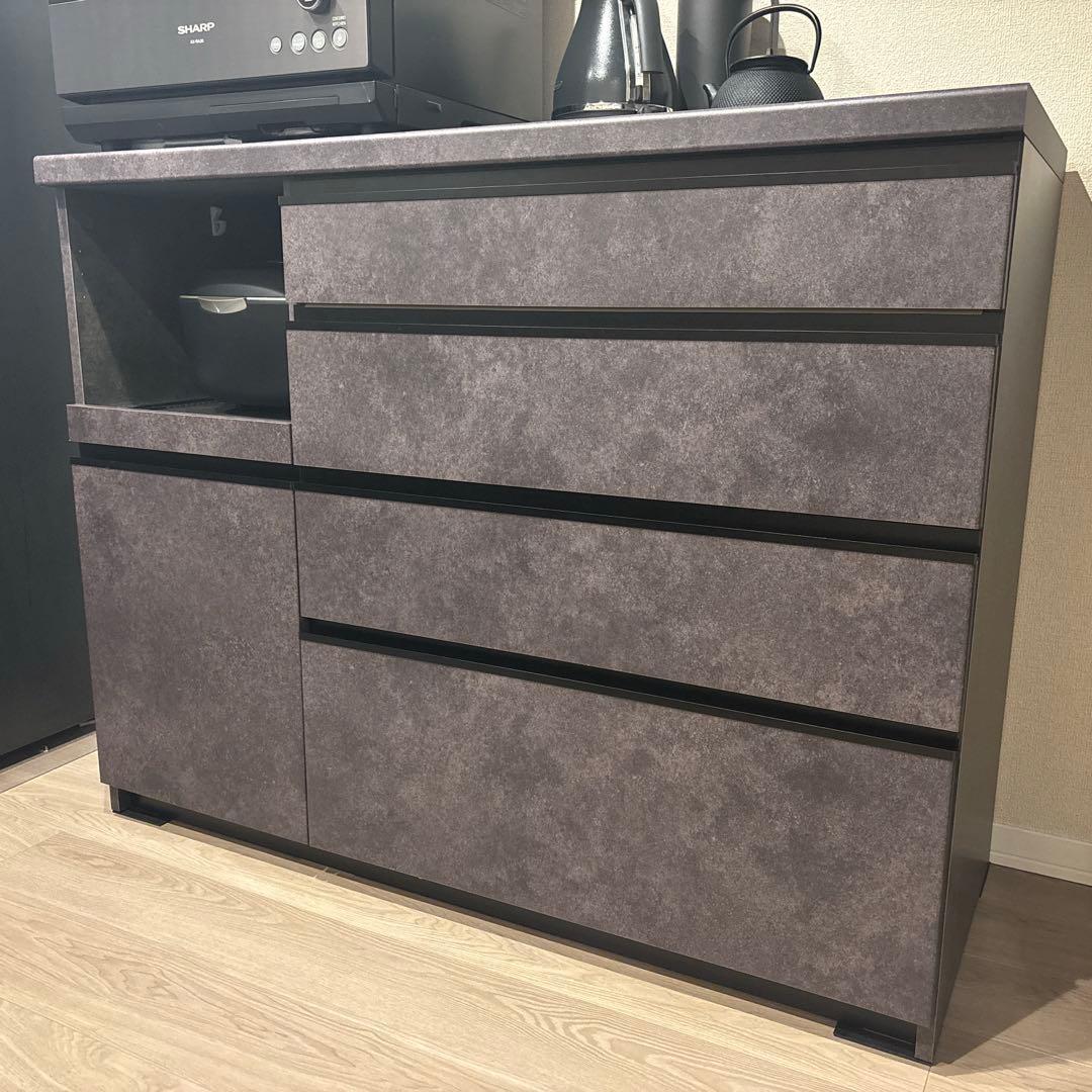 [美品]パモウナ　キッチンボード送料込です パモウナ］ キッチンボードEC/EM ECA-1600R ｾﾗﾐｶﾈﾛ [幅160cm](幅160