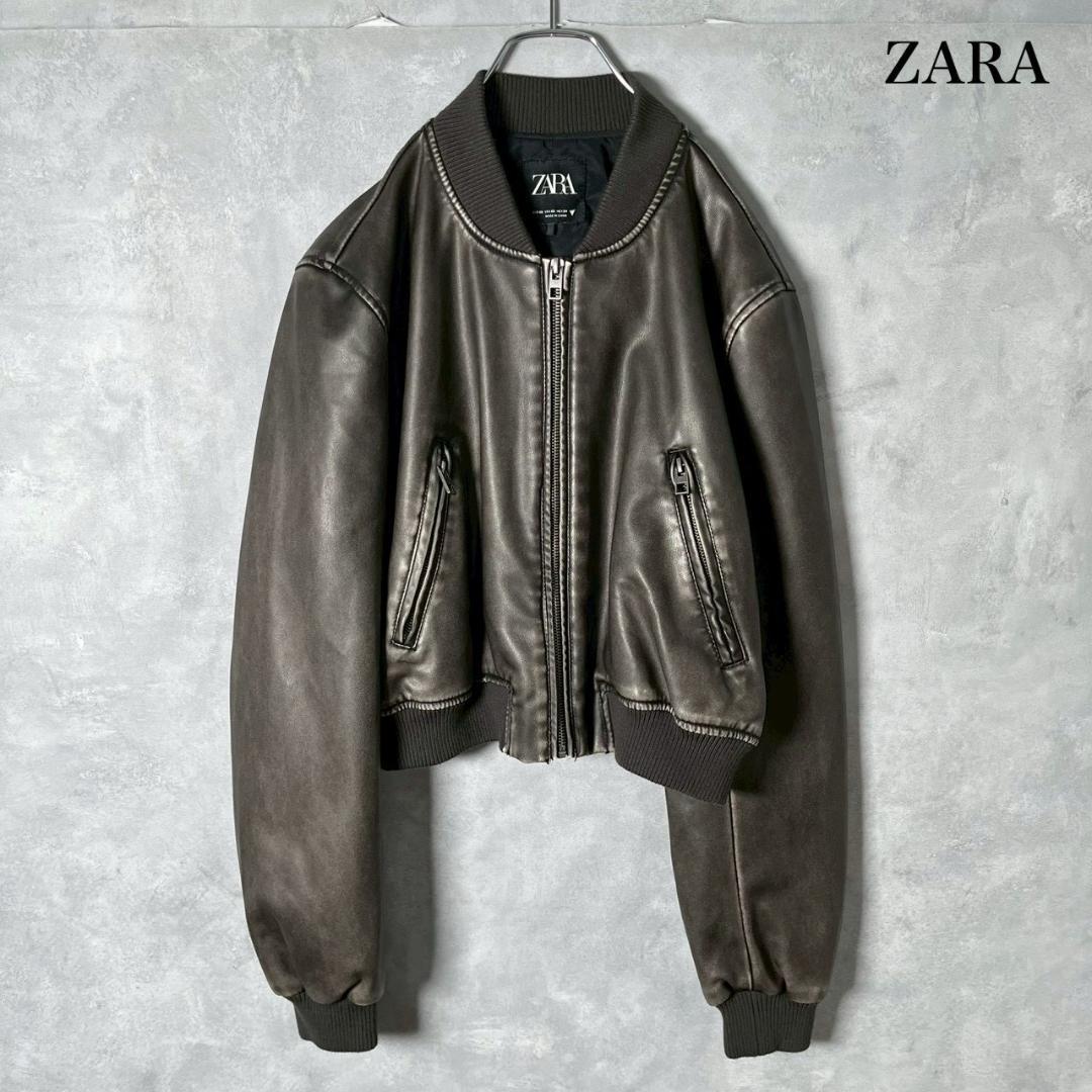 ZARA ザラ MA-1型 エコレザー ブルゾン ジャケット N1596 - メルカリ