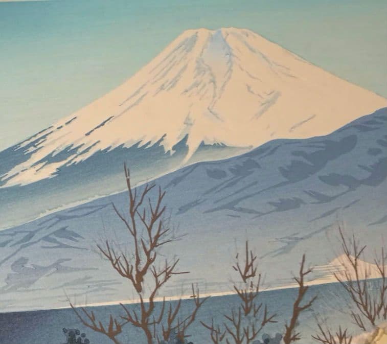 新版画富士三十六景ノ内伊豆江梨海岸、徳力富吉郎画、