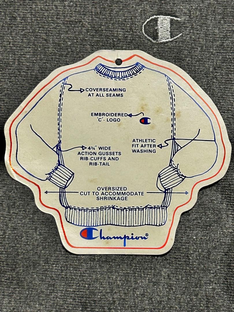 レアカラー！チャンピオン リバースウィーブ チャコール色 90s 刺繍
