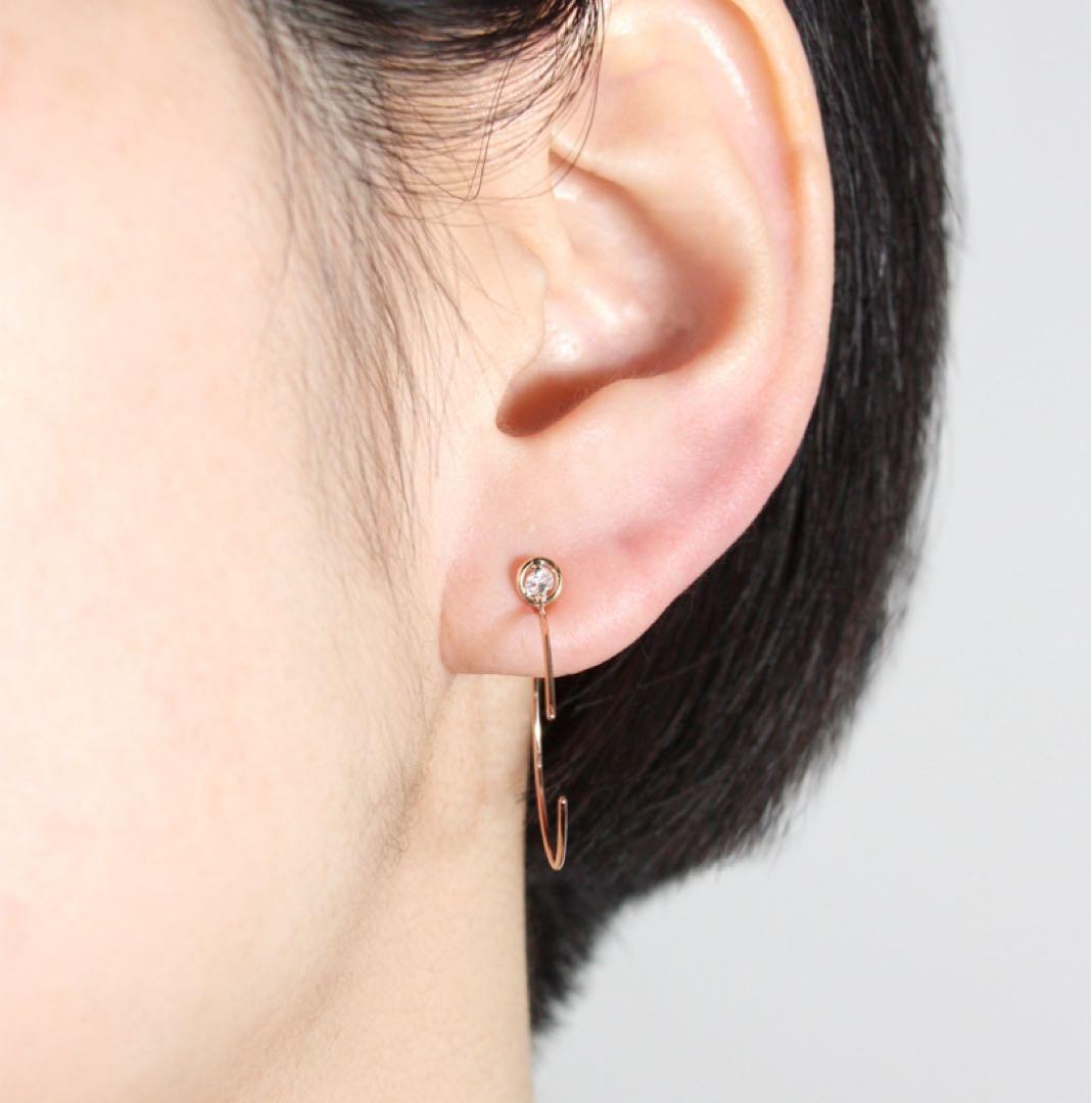 《新品未使用品》CAFCA アイサイト ゴールドフープダイヤピアス