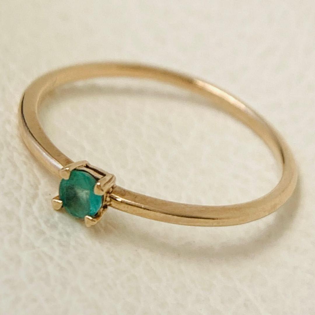 k10 エメラルド イエローゴールド シンプル リング 指輪 11号 10金 10金 k10 10k イエローゴールド リング マリッジリング 地金リング