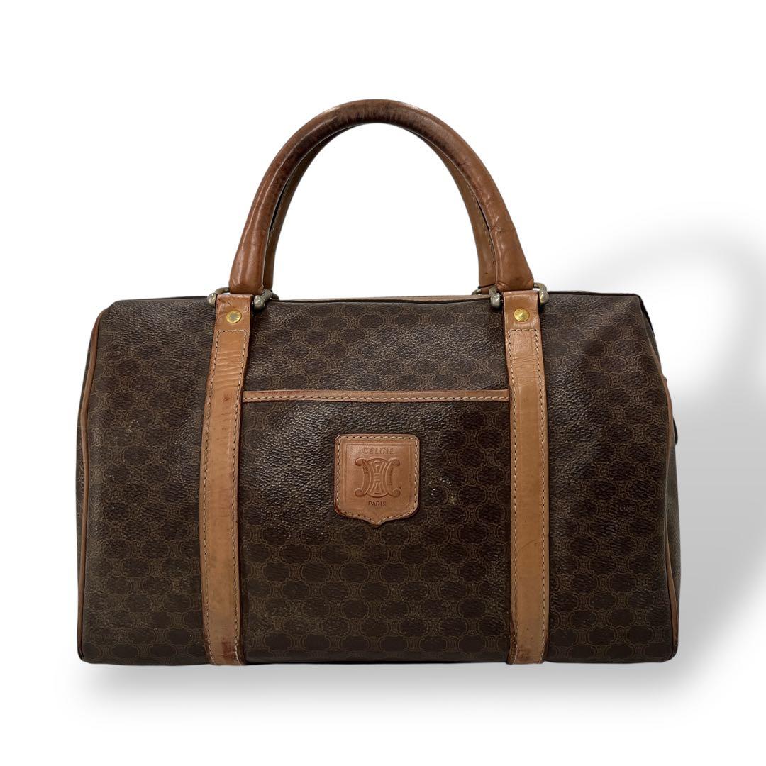 セリーヌ ミニボストン トリオンフ マカダム柄 PVCレザー オールド y2k