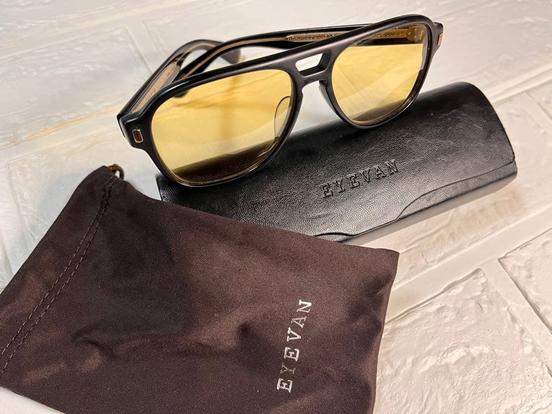 EYEVAN アイヴァン サングラス 黒 イエローレンズ 日本製 鯖江市
