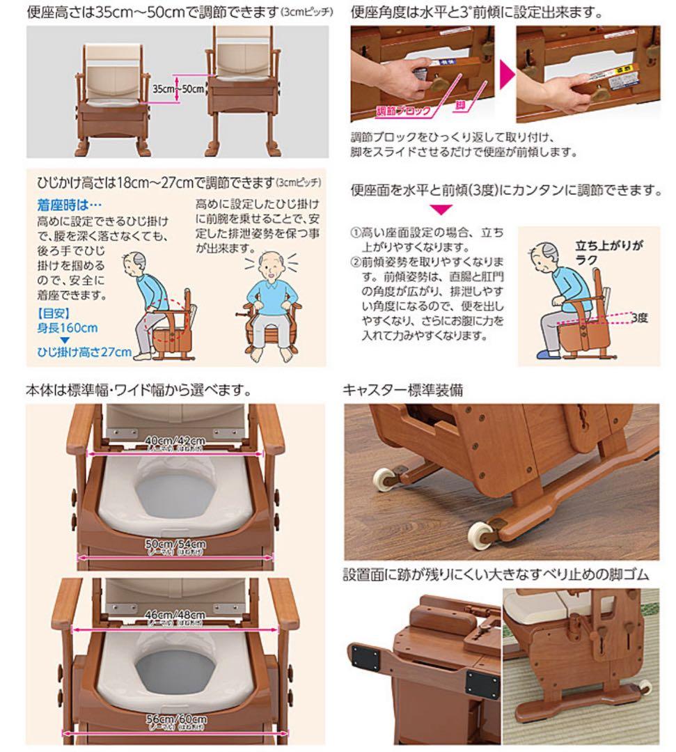 長尾裕一郎 【未使用】uchie ウチエ　 介護　家具調ポータブルトイレ