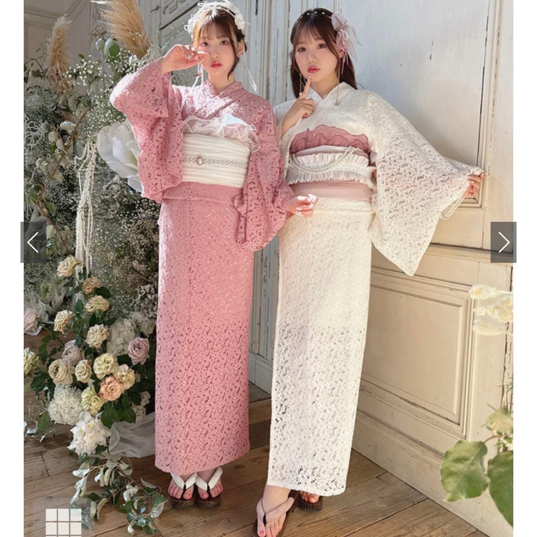 グレイル レース浴衣・帯セット オフホワイト - メルカリ