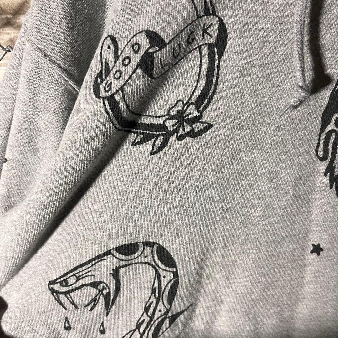 希少】クローバル フラッシュフードパーカー ダメージ加工 Lサイズ