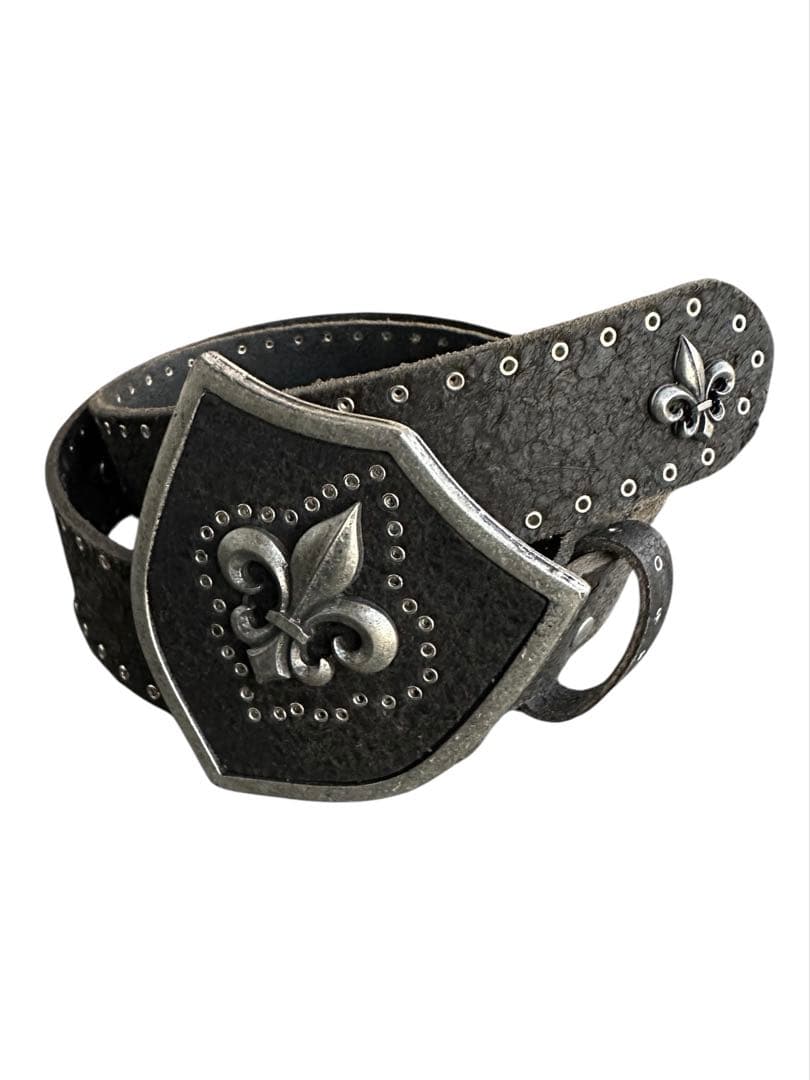 小物 cross design real leather studs belt Handmade Black Leather Studded Belt Iron Cross Design Mens Biker