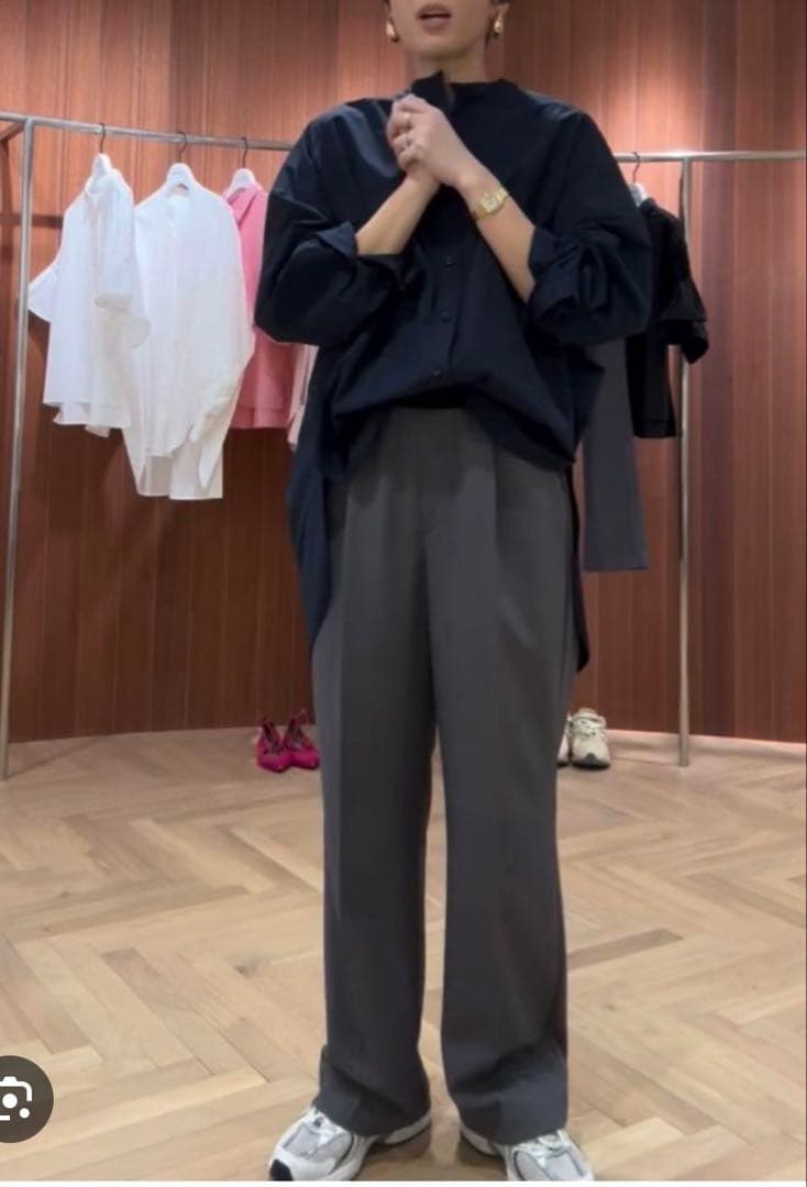 machatt エラスティックストレートパンツ グレー - メルカリ