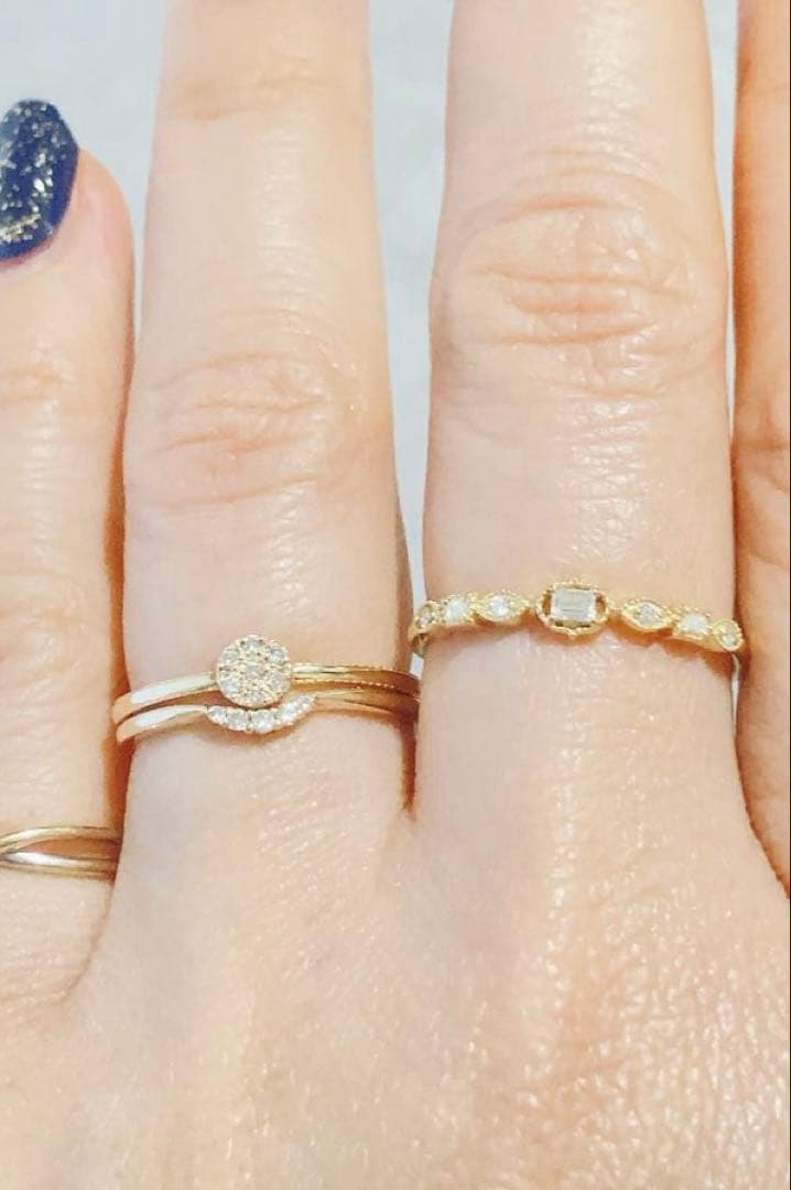 K18 ageteアガット 13号 0.08ct ダイヤモンド ゴールド リング