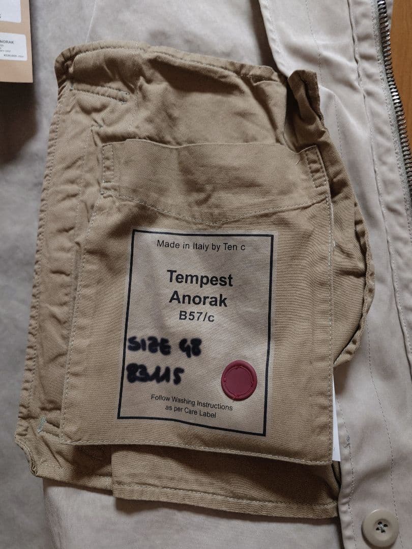 未使用 Ten c テンシー TEMPEST ANORAK 48 BEIGE - メルカリ