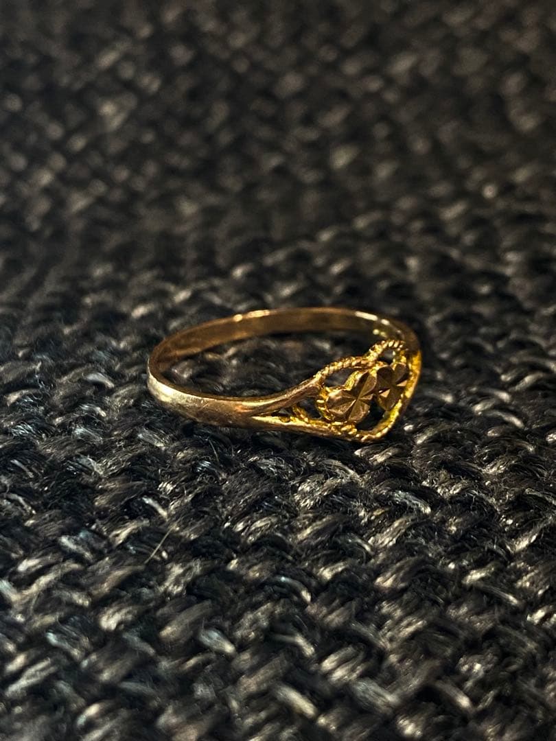 さ*ん様 K18刻印 ハートデザイン ゴールドリング 指輪 1.02g