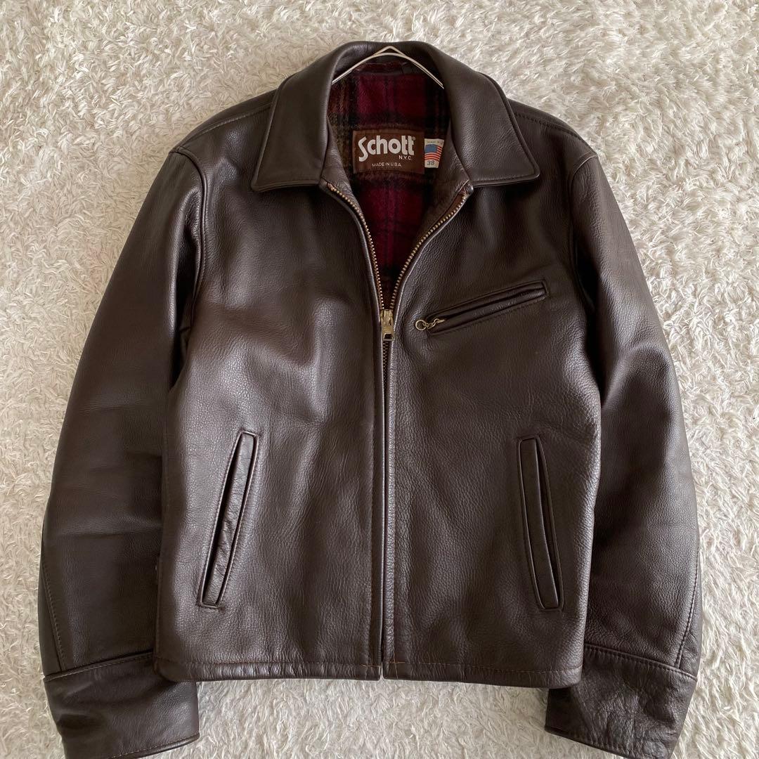80s/38 SCHOTT 681 シングルライダース ブランケットライニング - メルカリ