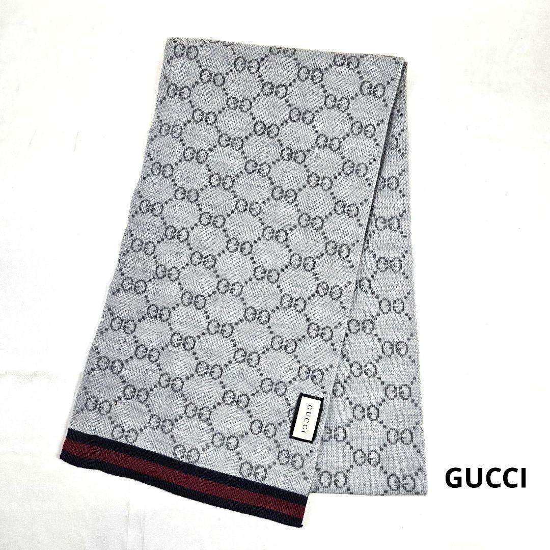 GUCC I グッチ GG パターン ウィンター スカーフ マフラー 国内即発*GUCCI*グッチ*GGパターンウィンタースカーフ (GUCCI/マフラー