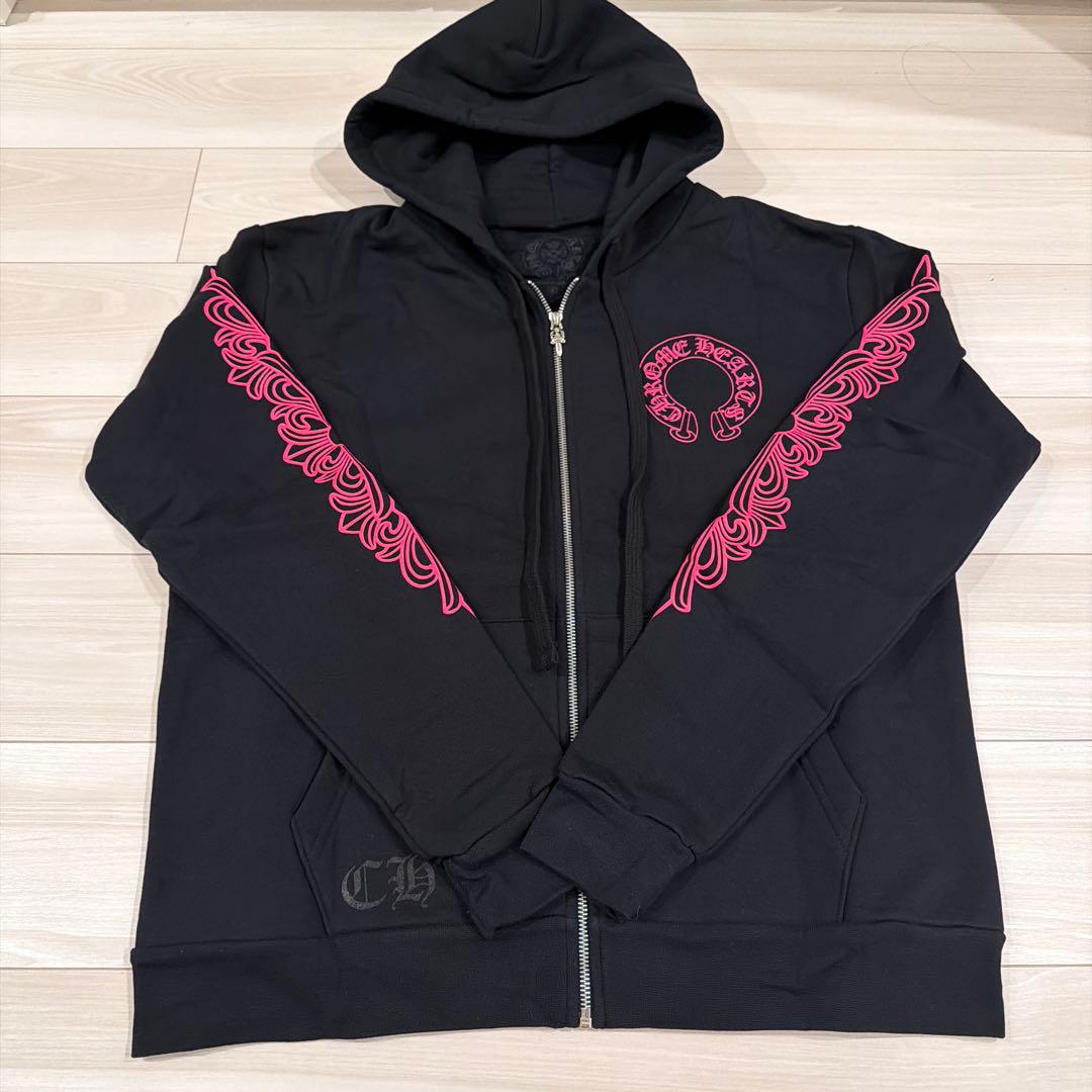 クロムハーツ ジップアップパーカー ピンク Chrome Hearts Sサイズ