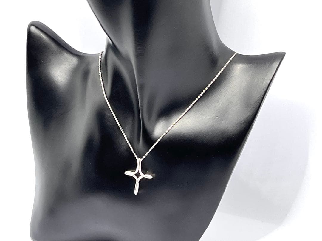 c717 美品 ティファニー インフィニティ クロス ネックレス シルバー