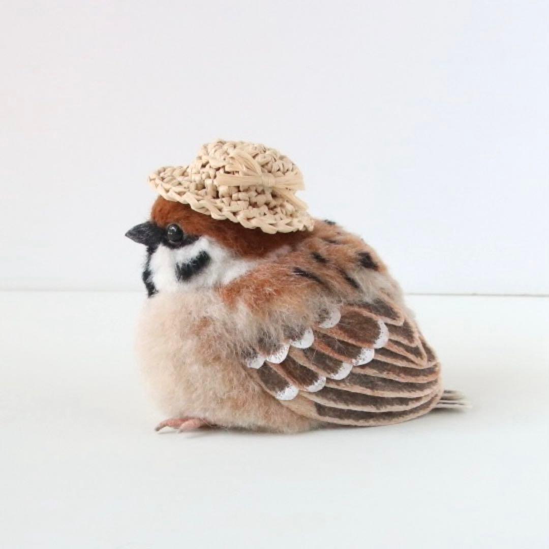 羊毛フェルト＊手のひらサイズのまったり鳥さん❤︎すずめ - メルカリ