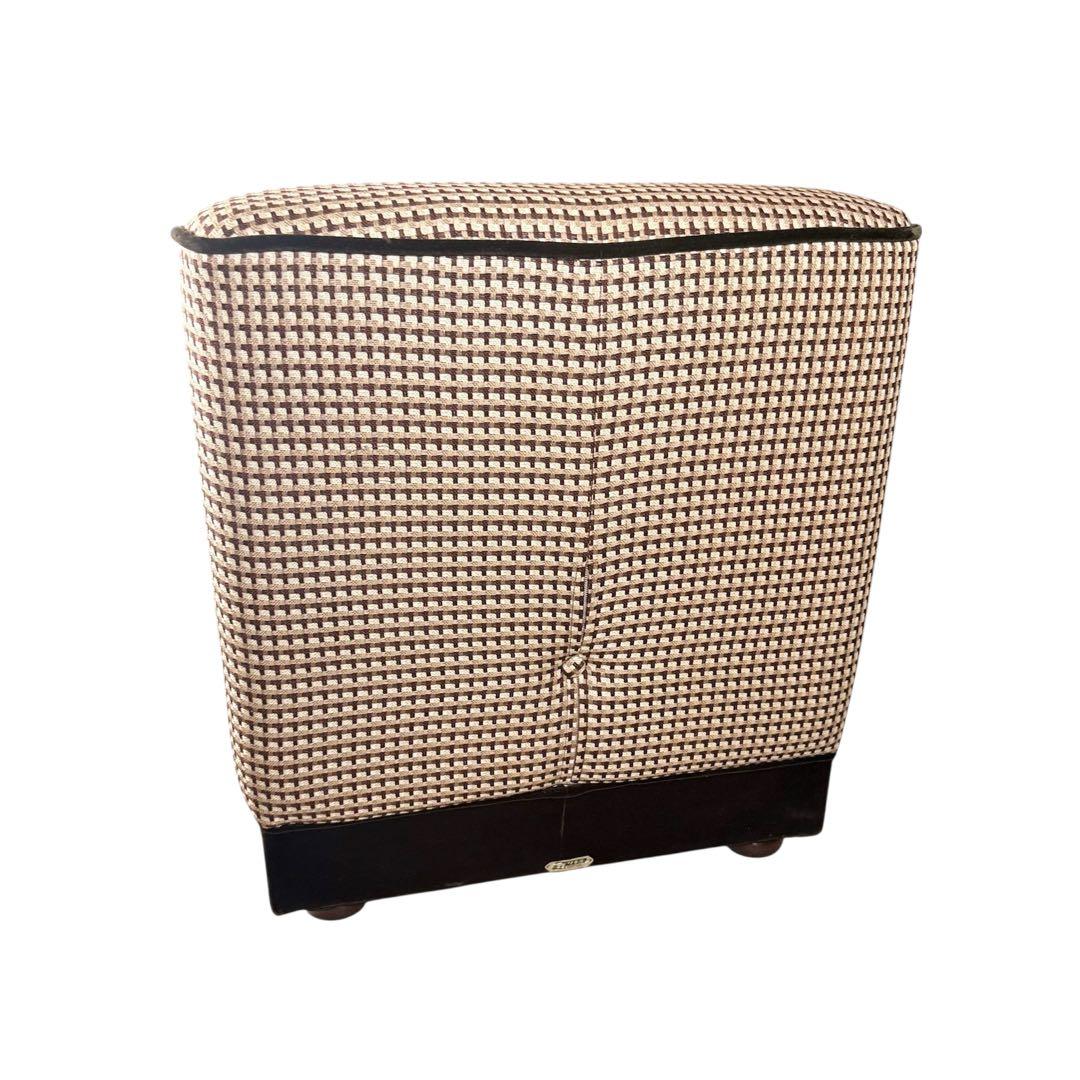 HR789 カリモク60 復刻プレート 総柄 1Pソファ ベルベット ボタン