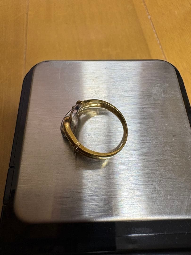 R*様 K18 Pt900 コンビリング 4.5g 刻印あり