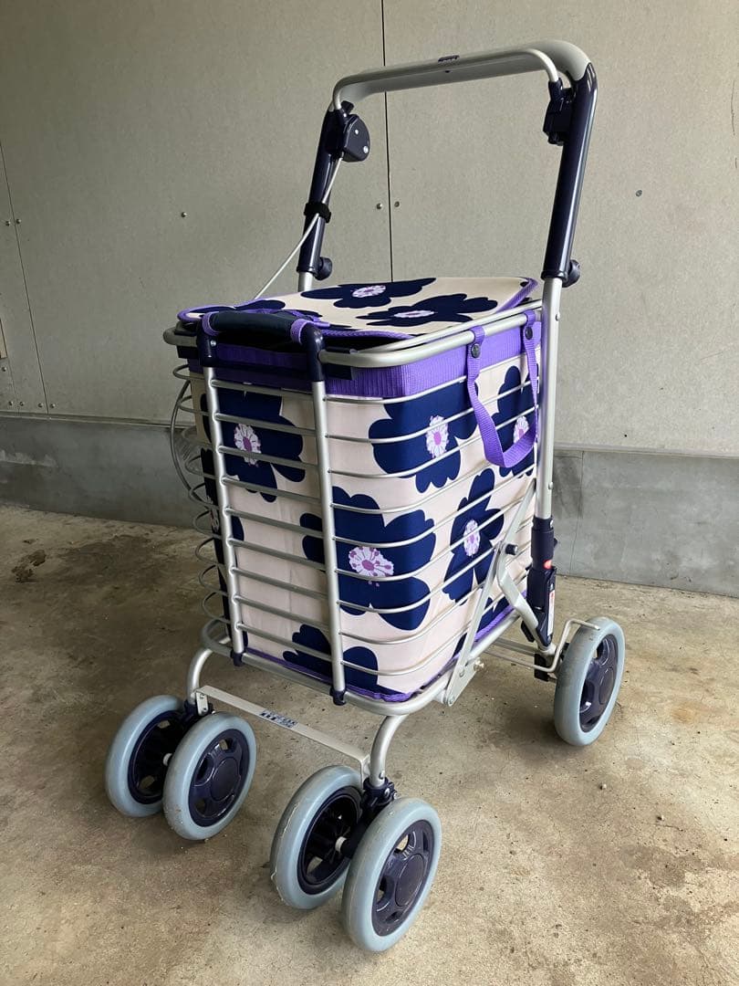 ユーバ産業 ショッピングカート シルバーカー ワイヤーカート Uber（ユーバ） ショッピングバッグ付 アルミワイヤーカート ユーバ