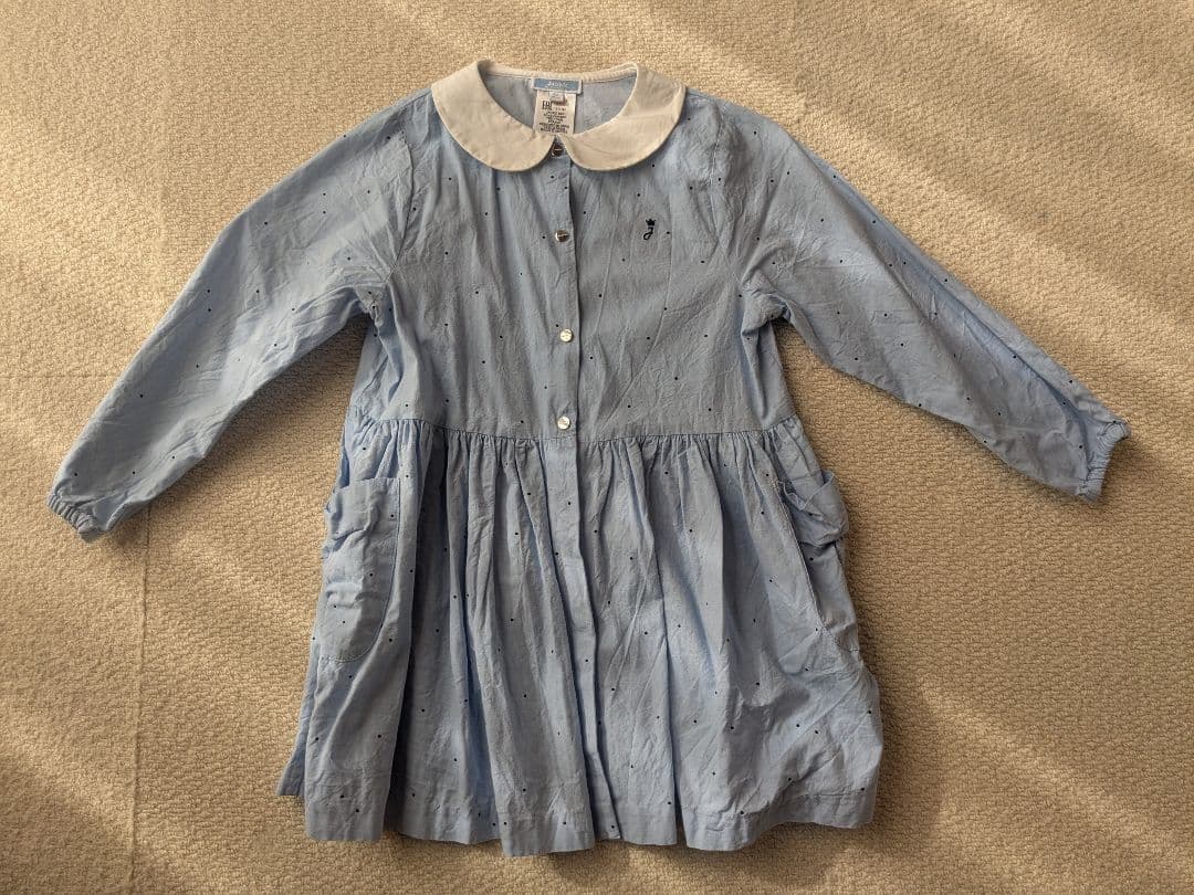 jacadi 水色 長袖ワンピース 116cm - メルカリ