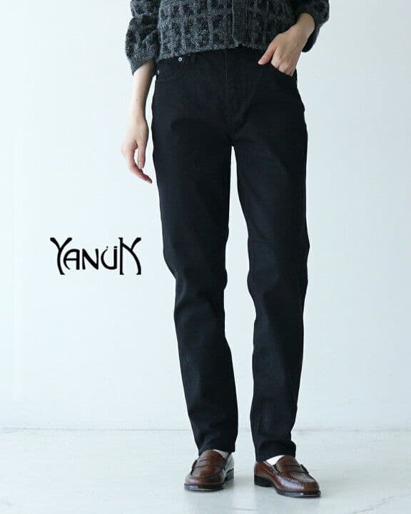YANUK ヤヌーク RUTH ブラックデニム スリムテーパード ストレッチ YANUK｜RUTH ブラックデニムパンツ スリムテーパード ジーンズ